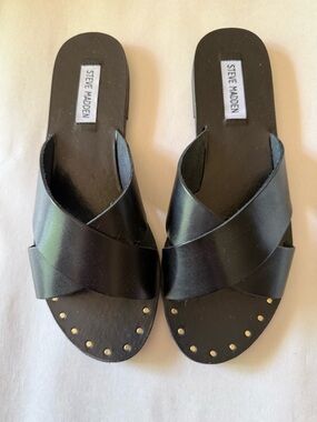 Steve Madden Sandal Black Leather